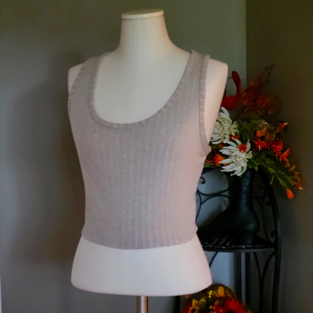 Forever 21 Cropped Racer Back Ribbed Sweater